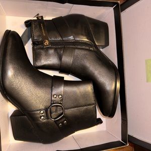 House of harlow 1960 Black Leather Buckle Boots